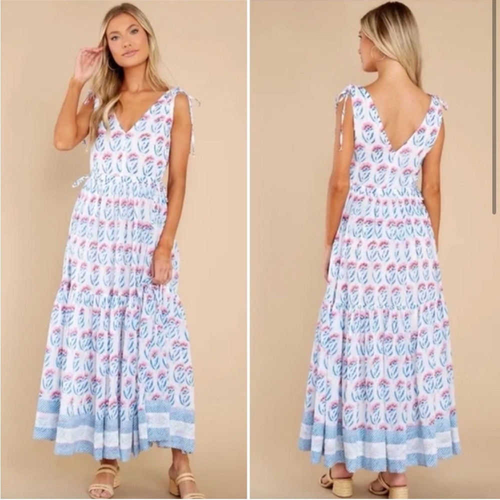 Oliphant Cinched V-Neck Maxi Dress